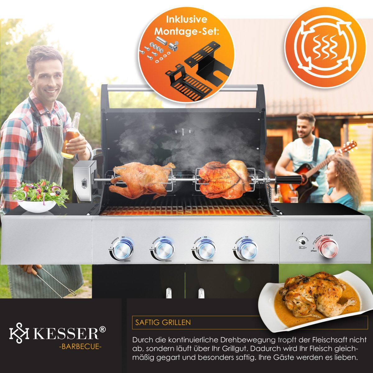 KESSER® комплект шишове за скара от неръждаема стомана - Image 3