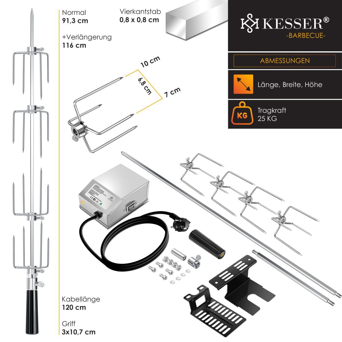 KESSER® комплект шишове за скара от неръждаема стомана - Image 7