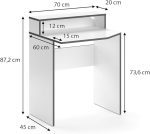 Игрална маса Vicco Kron, бяло/сиво, 70 x 60 см - Image 3