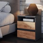 Нощно шкафче Vicco Monty, Антрацит/Дъб, 39.6 x 59.1 см - Image 6