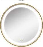 Кръгло LED огледало за баня kleankin, 3 температурни цвята - Image 2