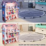 Дървена къща за кукли Infantastic, LED светлини, 3 етажа - Image 4