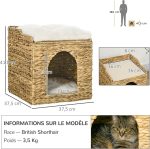 Котешка къща PawHut с 2 нива с 2 възглавници - Image 4