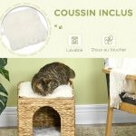 Котешка къща PawHut с 2 нива с 2 възглавници - Image 2