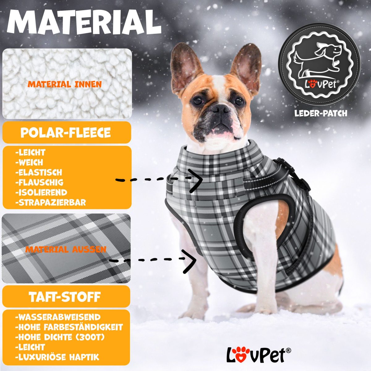 LOVPET® яке за кучета с колан и 45 торбички за изпражнения - Image 7