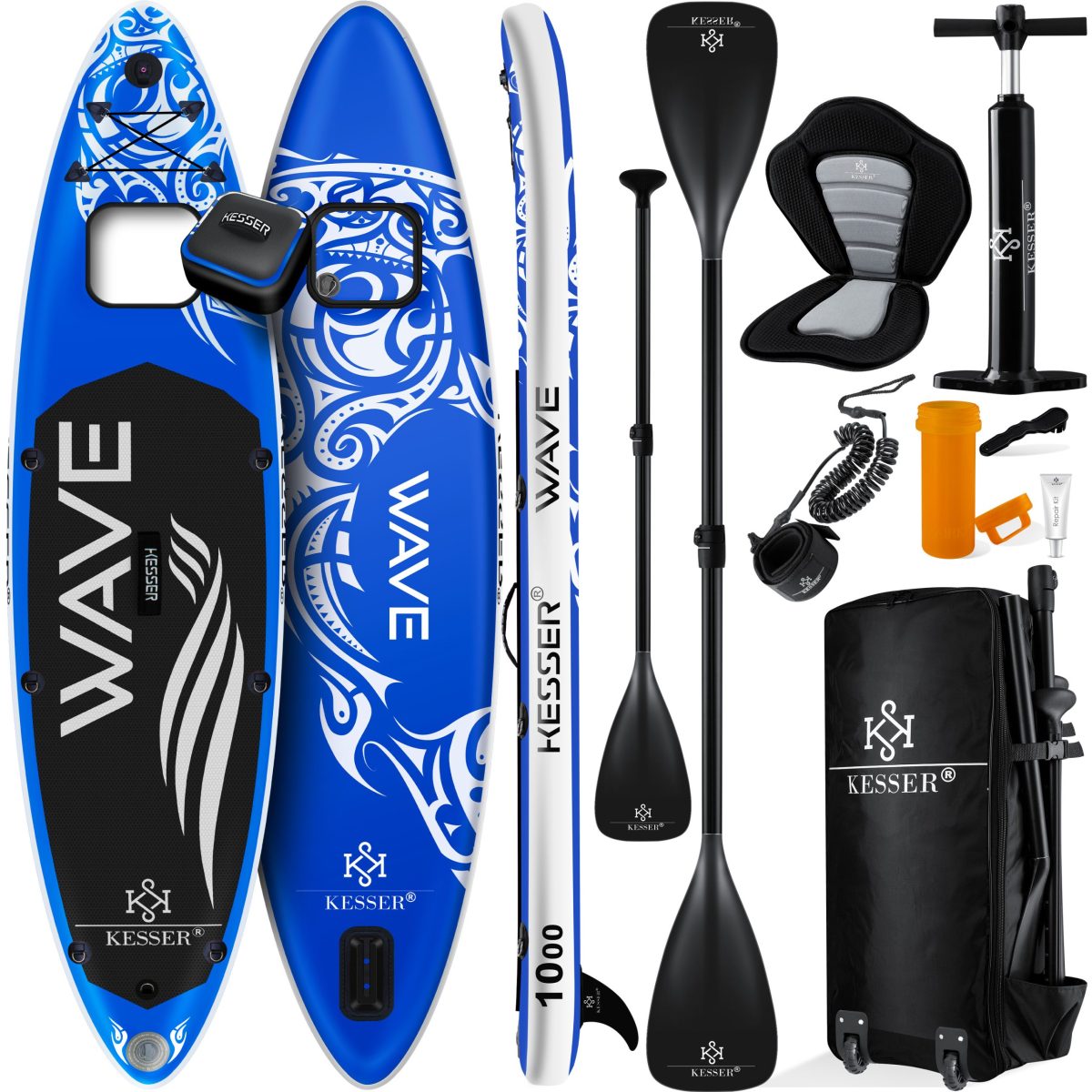 Надуваема дъска KESSER® SUP с прозорче за изправяне - Image 1