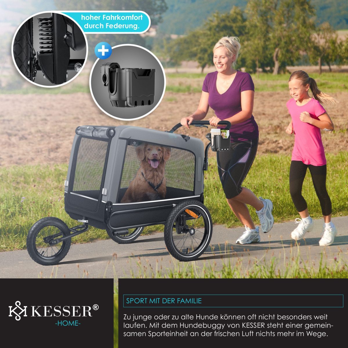 KESSER® ремарке за кучета Boxer 3-в-1 - Image 4