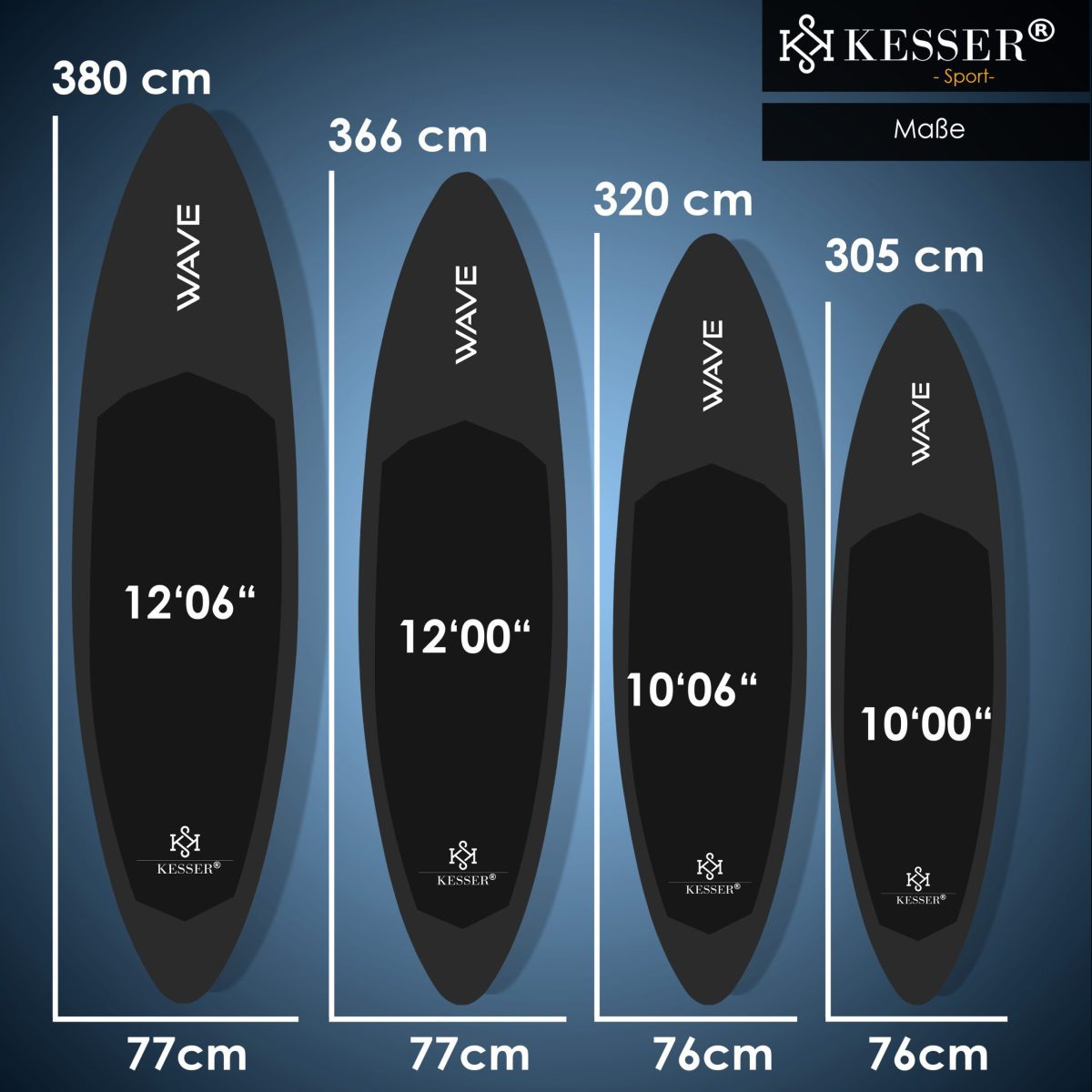 Надуваема дъска KESSER® SUP с прозорче за изправяне - Image 10