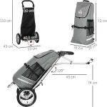 HOMCOM 2 в 1 пазарска количка и за велосипеди със скоби - Image 5