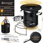 Къмпинг Печка KESSER® с чугунен грил тиган 6 вградени шипа - Image 4