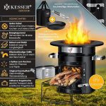 Къмпинг Печка KESSER® с чугунен грил тиган 6 вградени шипа - Image 5