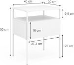 Нощно шкафче Vicco Mira, бяло, 40 х 50 см - Image 6