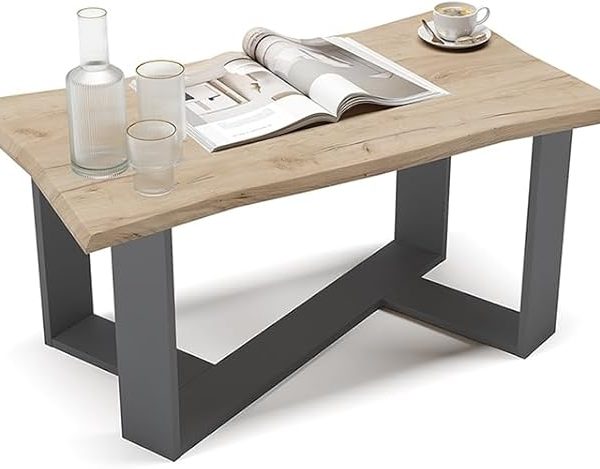 Холна маса Vicco Arne, дъб Goldkraft/антрацит, 90 х 50 см