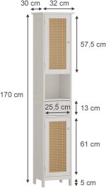 Шкаф за баня Vicco Rosario, бял, 32 x 170 см с 2 врати - Image 4