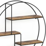 Стенен рафт Vicco Fyrk, рустик дъб/черен, 55 x 55 cm кръгъл - Image 3