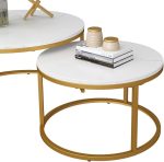 Холна маса Vicco Montreal, бяло/златно, 77 х 40 см, 2 бр - Image 3