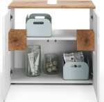 Vicco Eden шкаф за мивка, бяло гланц/ дъб, 73,1 x 64 см - Image 5