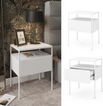 Нощно шкафче Vicco Mira, бяло, 40 х 50 см - Image 8