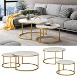 Холна маса Vicco Montreal, бяло/златно, 77 х 40 см, 2 бр - Image 8