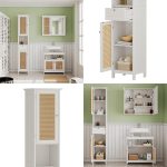 Шкаф за баня Vicco Rosario, бял, 32 x 170 см с 2 врати - Image 5