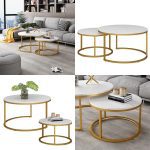 Холна маса Vicco Montreal, бяло/златно, 77 х 40 см, 2 бр - Image 4