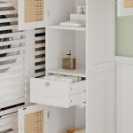 Шкаф за баня Vicco Rosario, бял, 32 x 170 см с 2 врати - Image 8