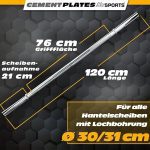 ScSPORTS® комплект дъмбели - 20 кг, 120 см лост, тежести - Image 3