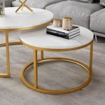 Холна маса Vicco Montreal, бяло/златно, 77 х 40 см, 2 бр - Image 5