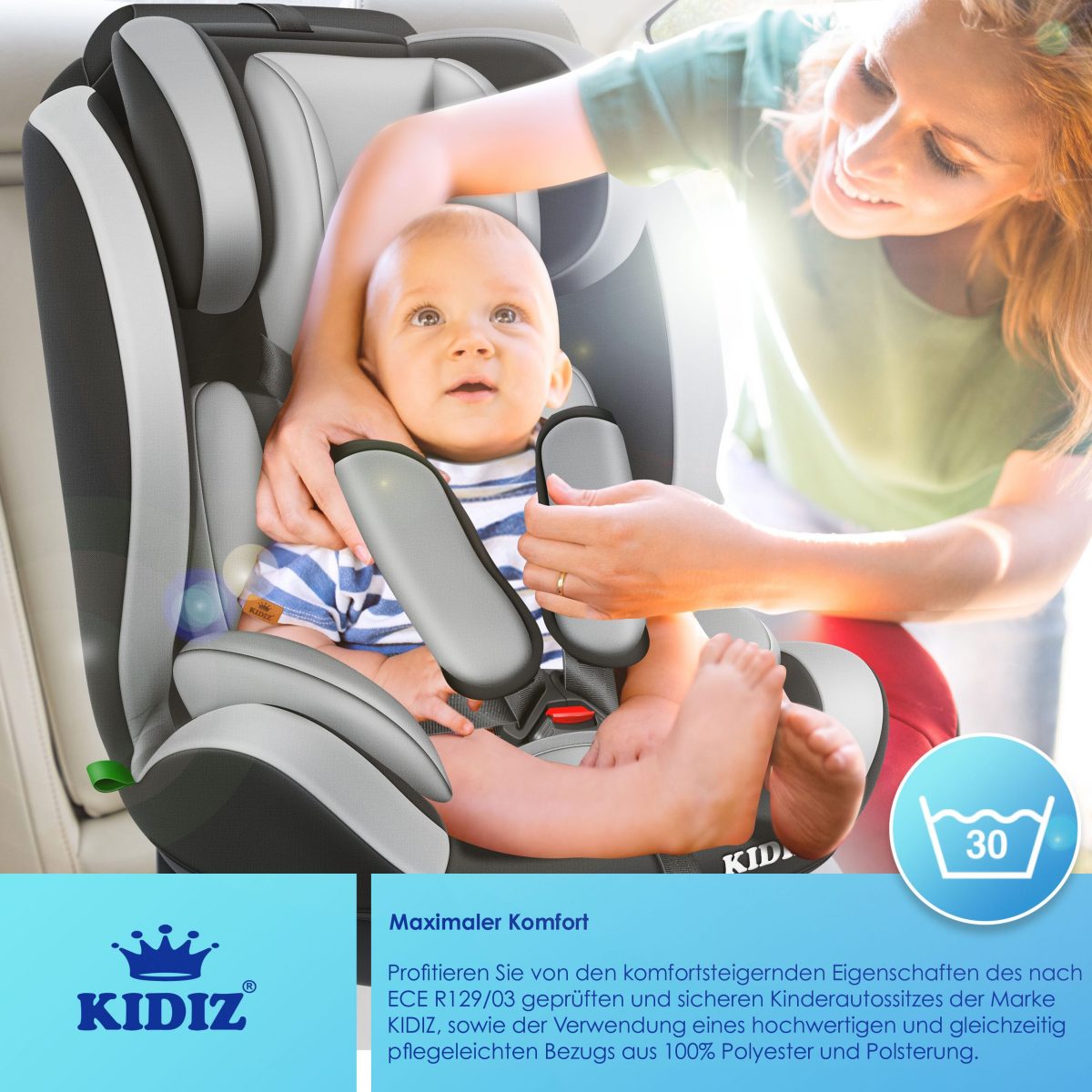 KIDIZ® детско столче за кола 9-36 кг - Image 2