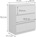 Скрин Vicco Calisto, бяло/бяло, 70 x 78,5 см - Image 7