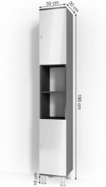 Висок шкаф за баня Vicco Fynn, антрацит/бял