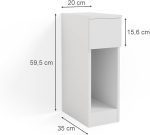 Нощно шкафче Vicco Enton, бяло, 20 х 59,5 см - Image 5