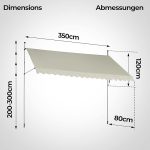 Тента Jago® със скоба - 350x80 см, регулируема по височина - Image 2