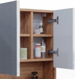 Шкаф с огледало за баня Vicco Ирма, дъб/бял гланц, 54 х 55 см - Image 2