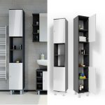 Висок шкаф за баня Vicco Fynn, антрацит/бял - Image 6