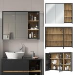 Огледален шкаф за баня Vicco Viola, антрацит/дъб, 100 x 75 см - Image 9