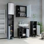 Висок шкаф за баня Vicco Fynn, антрацит/бял - Image 3