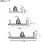 KELZIA U-образен плаващ рафт, комплект от 3 стенни рафта - Image 4