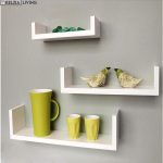 KELZIA U-образен плаващ рафт, комплект от 3 стенни рафта