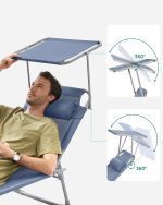 SONGMICS Сгъваем шезлонг, шезлонг, 193 x 53 x 29 см - Image 3