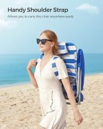 SONGMICS Преносим плажен стол с 4-позиционна облегалка - Image 2