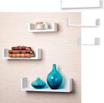 KELZIA U-образен плаващ рафт, комплект от 3 стенни рафта - Image 7