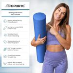 ScSPORTS® Пилатес ролка - 90x15 см, пяна, синя - Image 4