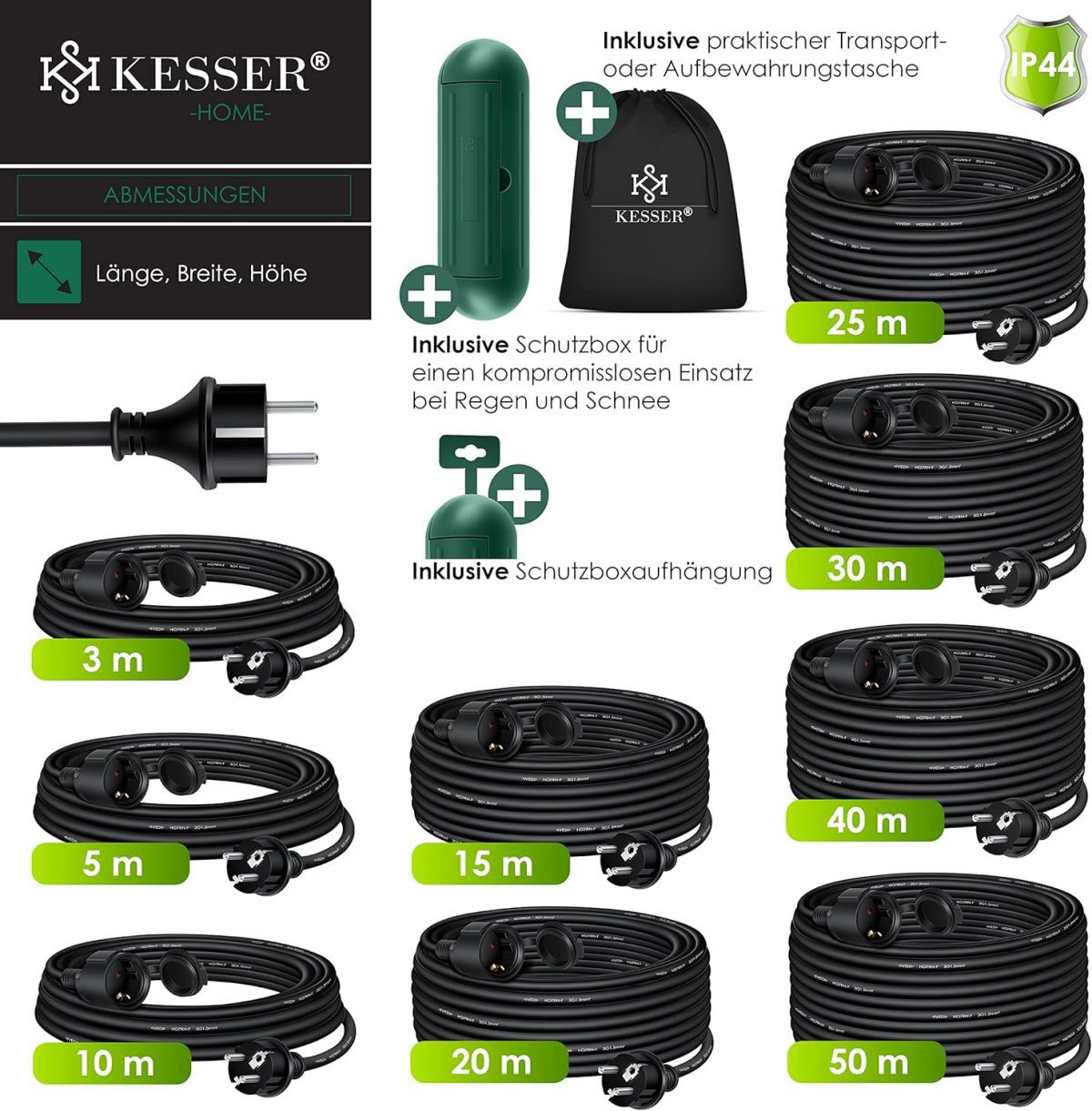 KESSER® Удължителен кабел 30m със защитна капачка - Image 5