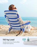 SONGMICS Преносим плажен стол с 4-позиционна облегалка - Image 7