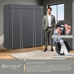 KESSER® Сгъваем гардероб с релса за дрехи и рафтове - Image 6