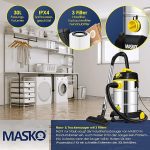 MASKO® Индустриална прахосмукачка за сухо и мокро 1800W - Image 6