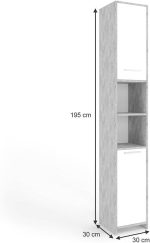 Vicco висок шкаф за баня Fynn Бетон 30 x 190 см - Image 3
