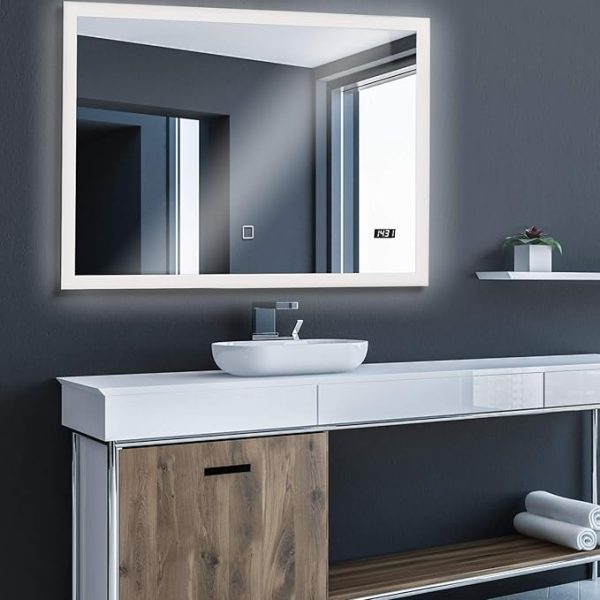 Огледало за баня Aquamarin® с LED осветление - 100 x 80 см