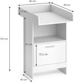 Повивалник Vicco Leo, бял, 60 x 103 см с чекмедже - Image 6